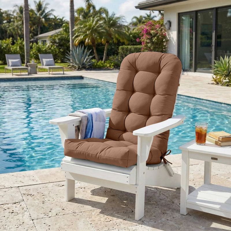 Outdoor/Indoor High Back Chair Cushion, Mocha