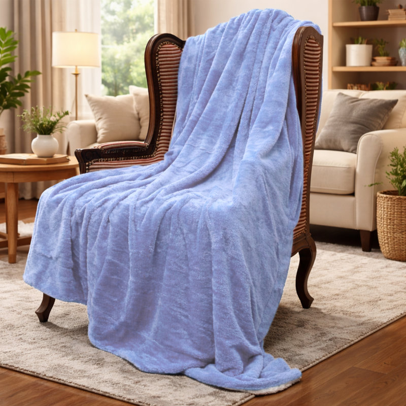 Jeté MPSBL50x60, L 60 po x L 50 po, Bleu clair