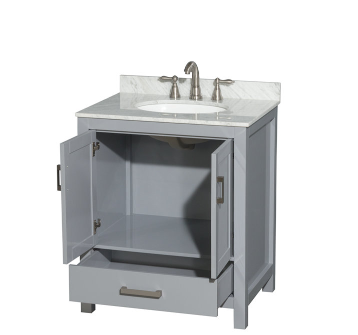 Base de meuble-lavabo autoportant simple 29 po Sheffield, Gris