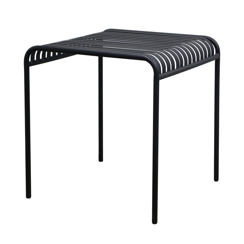 Table de salle à manger d'extérieur en acier l 28 po x P 28 po Abra, Noir, noir, noir, noir