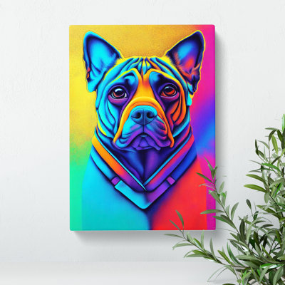 Neon Dog No.4 - Wrapped Canvas