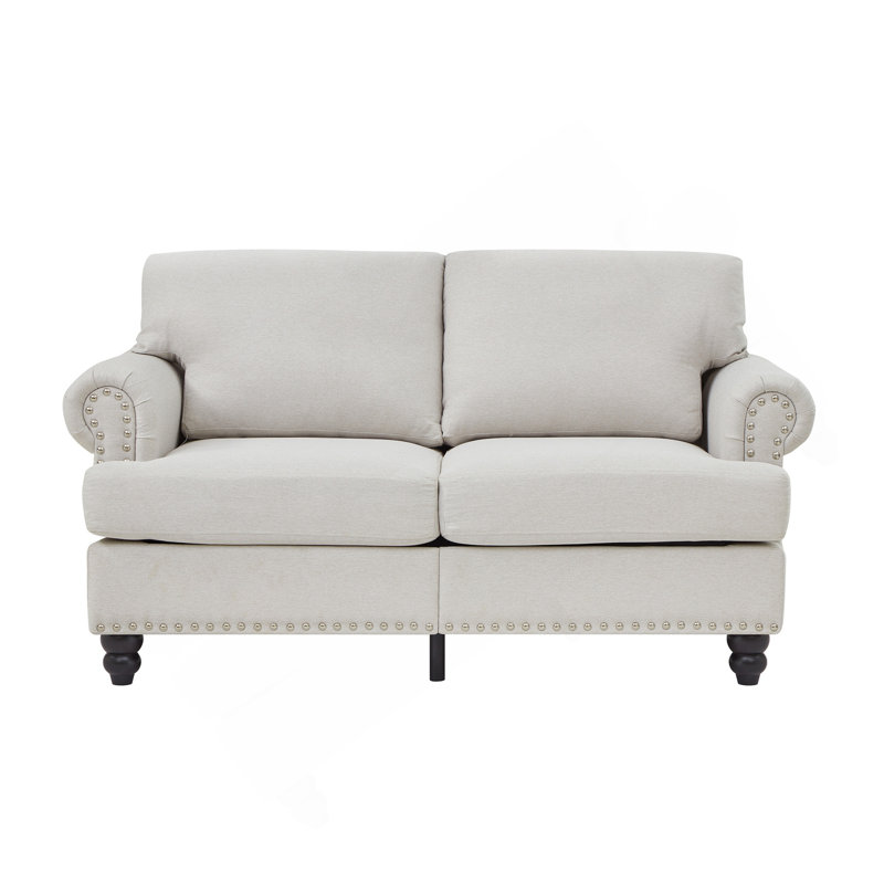 Canapé en tissu 59,5 po., H 33,8 po x l 32,3 po x P 59,5 po, 2, Beige