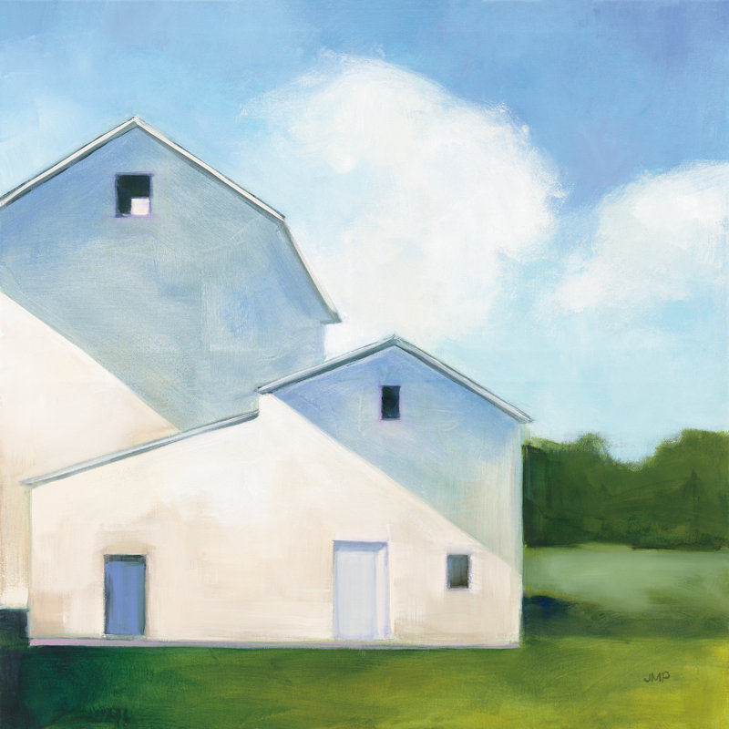 Barn Barn Shadows par Julia Purinton - Peinture, H 12 po x l 12 po, Non, Toile tendue