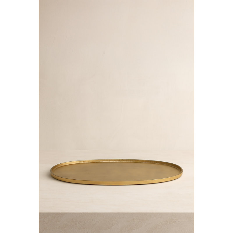 Plateau ovale en fonte d'aluminium, H 1,2 po x l 29,5 po x P 15,7 po