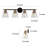 Modern 4-Light 32" Dimmable Black Vanity Light Glass Shade Wall Mount Light Powder Room