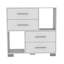 Commode Sohany, quatre tiroirs, deux tablettes ouvertes