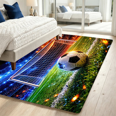 Tapis de soccer, tapis de soccer, tapis de stade réaliste, décoration de salon, de chambre à coucher, de salle de jeu et de jeu, décoration de soccer de la Coupe du monde