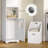 Laundry Hamper Cabinet, 70" Tall Bathroom Storage Cabinet with 2 Laundry Baskets, Hidden Laundry Hamper with 2 Doors and Double Clothes-Toss Round Holes for Bathroom