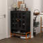 Armoire à chaussures à double face en maille avec pied de 5,9 po de hauteur, cloisons réglables pour les besoins de rangement sur mesure, robot de balayage à base creuse, métal noir thermolaqué, autoportante moderne-677217496