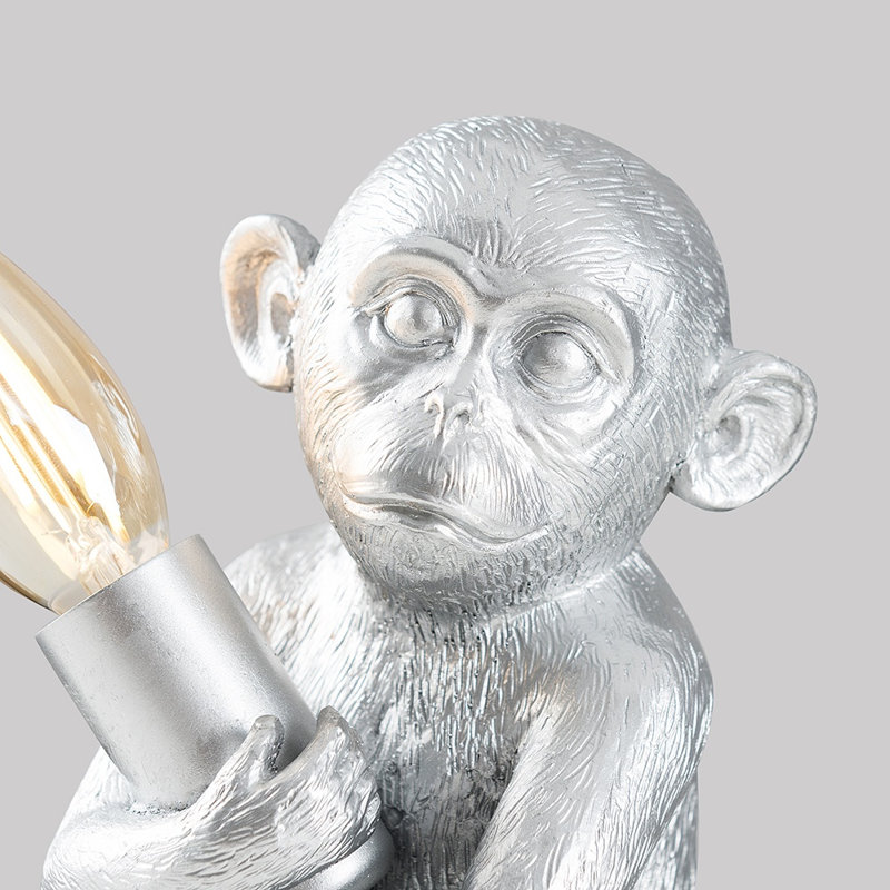 Droitwich Plastic Novelty Table Lamp, Silver, No Bulb