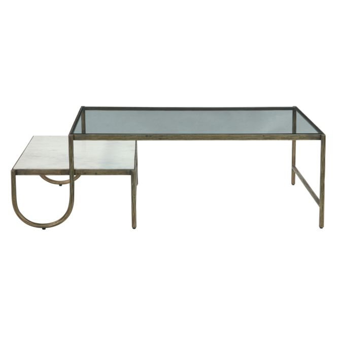 Sonoma 52" Nesting Coffee Table with Glass and Marble Top