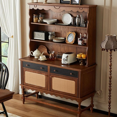 American Retro Solid Wood Display Cabinet