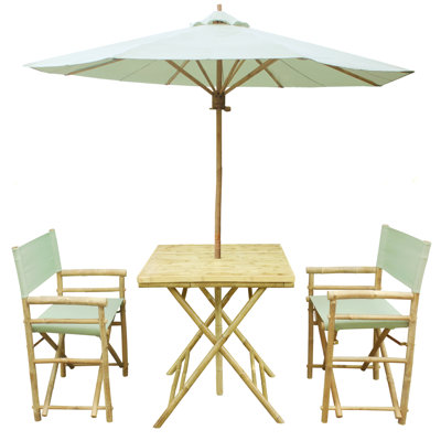 Ensemble bistro 3 pièces avec parasol Sinta