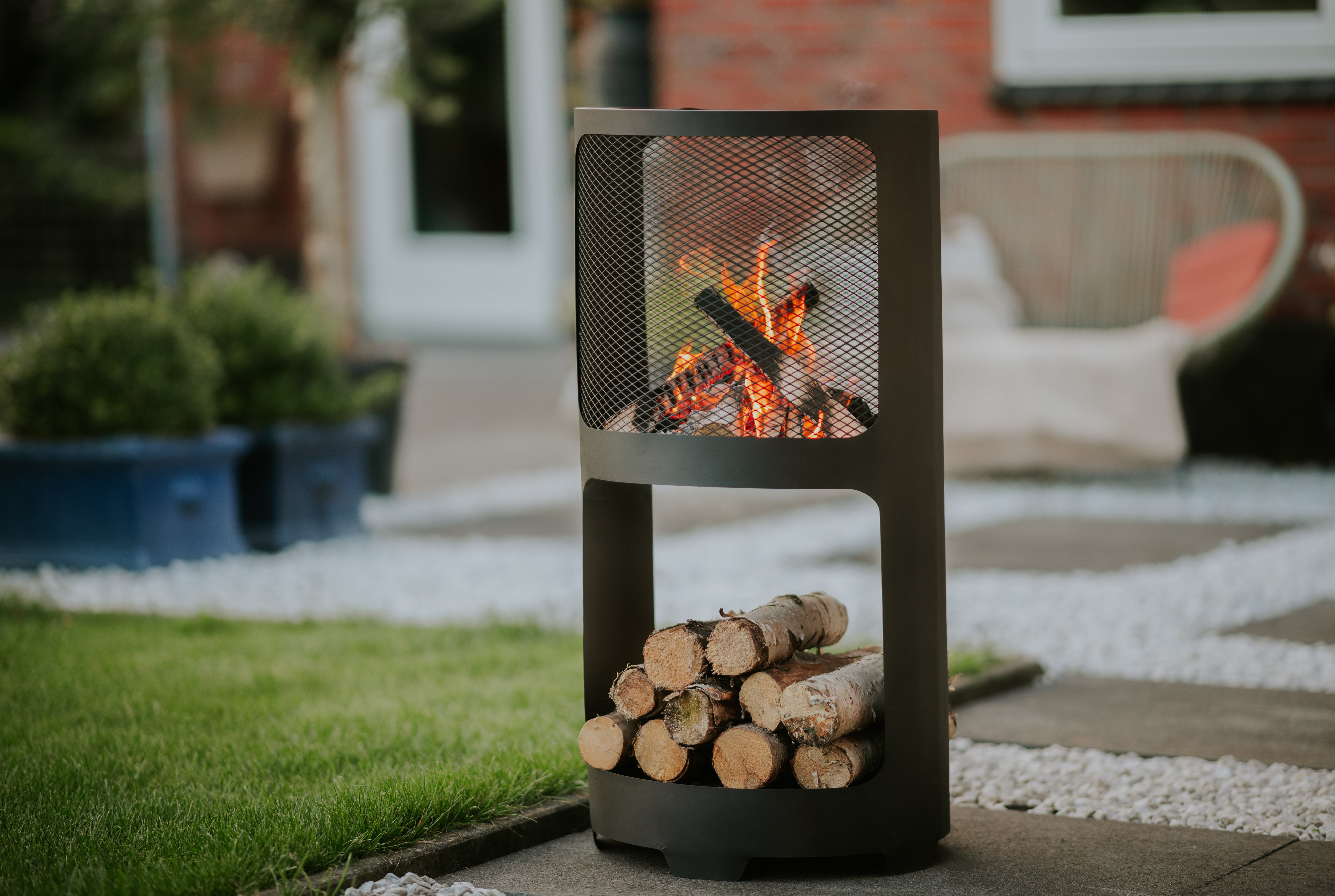 Dakota Fields Blus 90 Cm H x 43 Cm W Steel Wood Burning Outdoor Fire ...