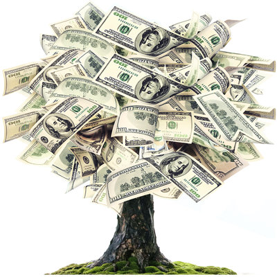 Arbre d'argent en carton debout