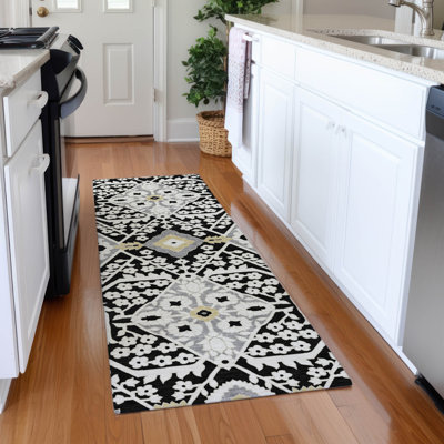 Premium Machine Washable Prisco Black Rug