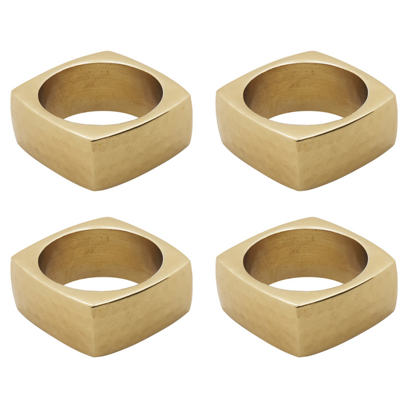 Rond de serviette en aluminium, Doré