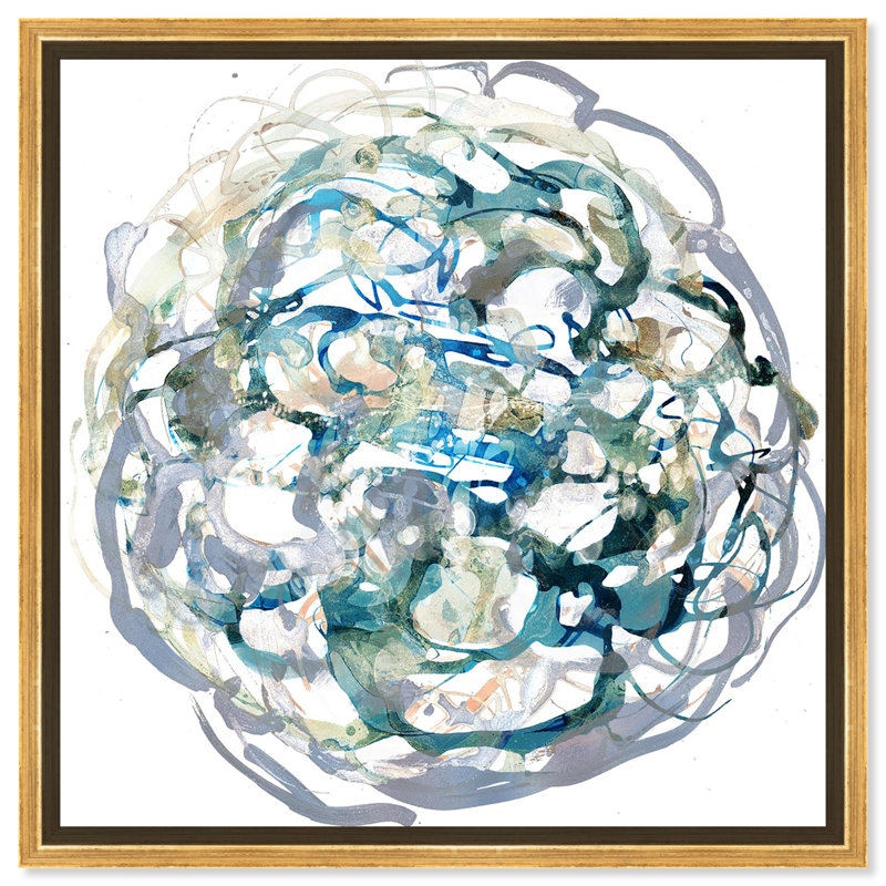 " Abstract Camellia Forestra ", Gold Framed, 40" H x 40" W x 1.5" D