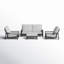 Hoyt 4-Piece Aluminum Lounge Outdoor Modern Conversation Sofa Set with Custom Cover-108357012