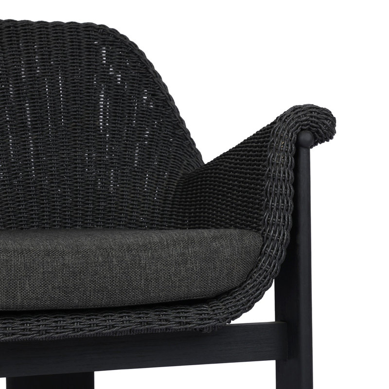 Daile Outdoor Chair-Faux Dark Hyacinth, Black