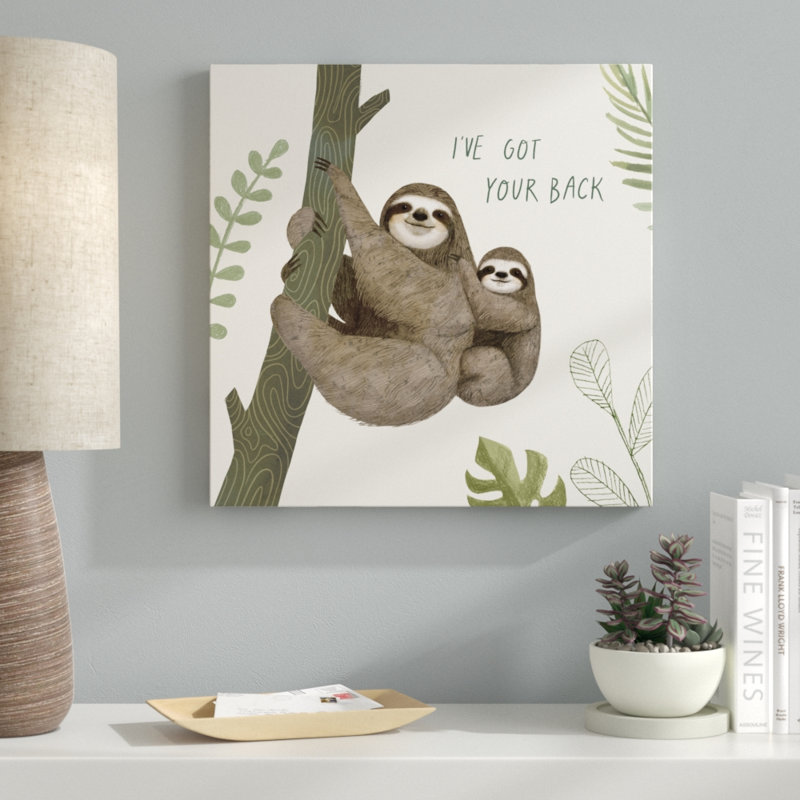 Sloth Sayings III by Victoria Borges - Wrapped Canvas Painting, 51cm H x 51cm W