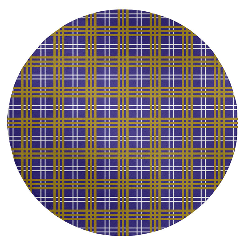 Plaid Indoor Rug, Round 5'