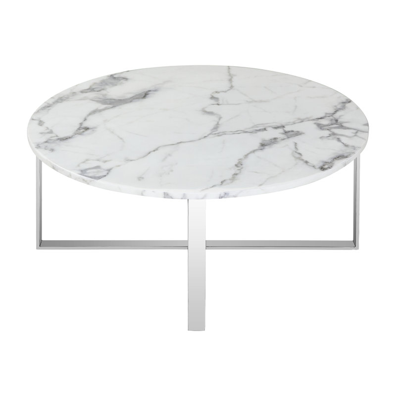 Table basse Rosi, Argent argent, Blanc
