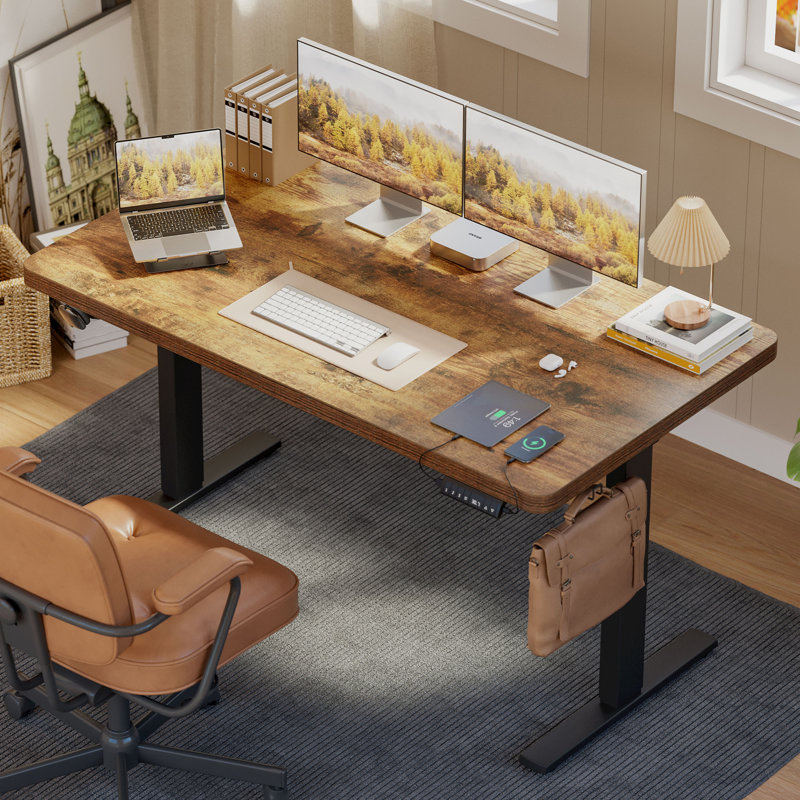 Bureau pour travailler debout 55 po, L 55 po x P 31 po, Rustic Brown/Black