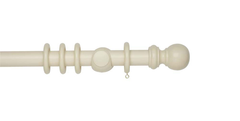 Curtain Pole and Hardware Set, Cream, 3.5 cm L x 180 cm W