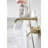 Brushed Nickel Wall Mounted Bathroom Faucet With Pop-Up Drain, Single Handle For Effective Water Regulation, Splash Design, Stainless Steel Sink In Gold - Lever Optimal Control, Noise-Reducing