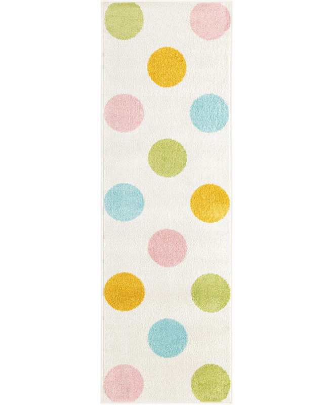  Tapis fantaisie à pois pour enfants, Tapis de couloir 2 pi x 6 pi 1 po