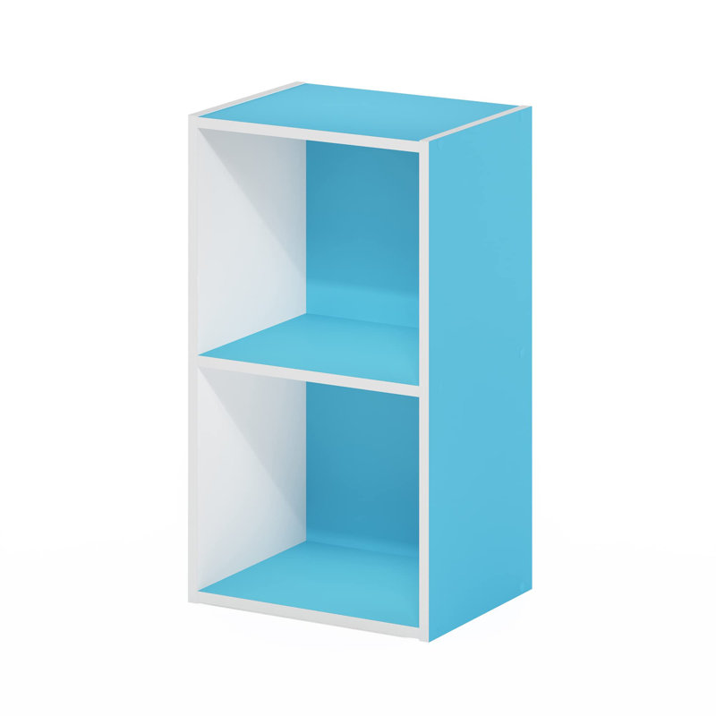 Bibliothèque à 2 niveaux avec tablettes ouvertes modernes, facile à assembler, idéale pour le salon, la chambre à coucher et le bureau personnel