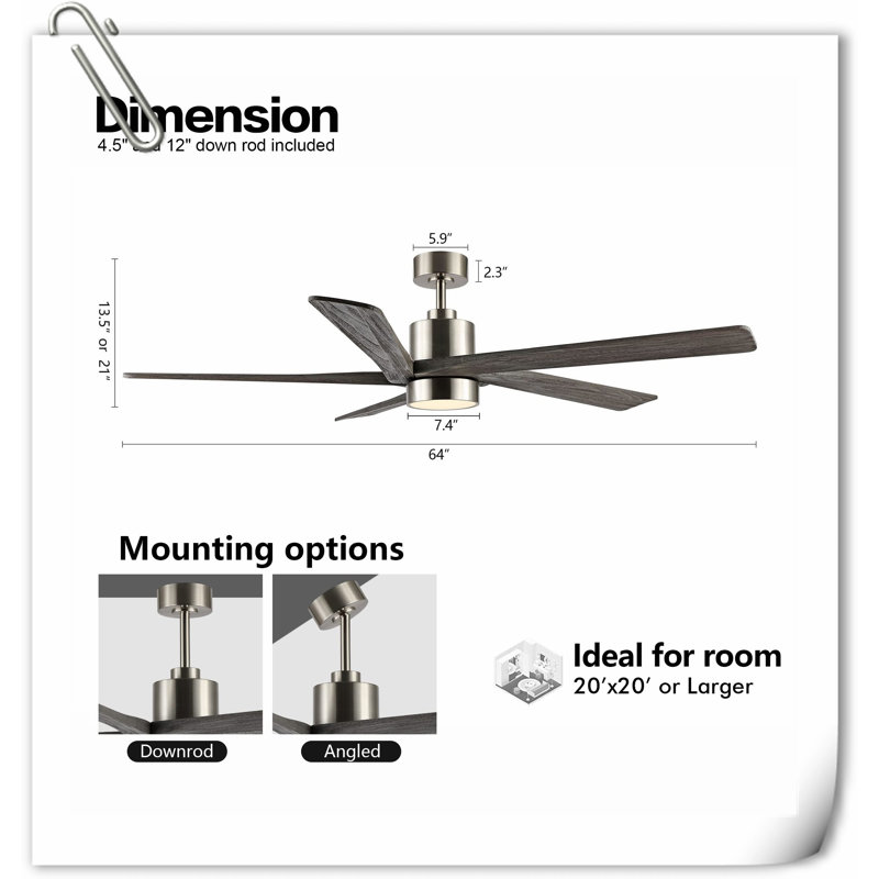 Ventilateur de plafond Myhrren, Noir / chrome
