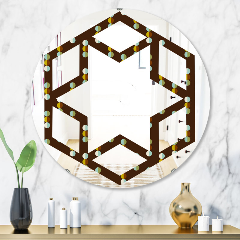 Miroir mural Hexagon Star Mod Dots Eclectic, H 31,5 po x l po