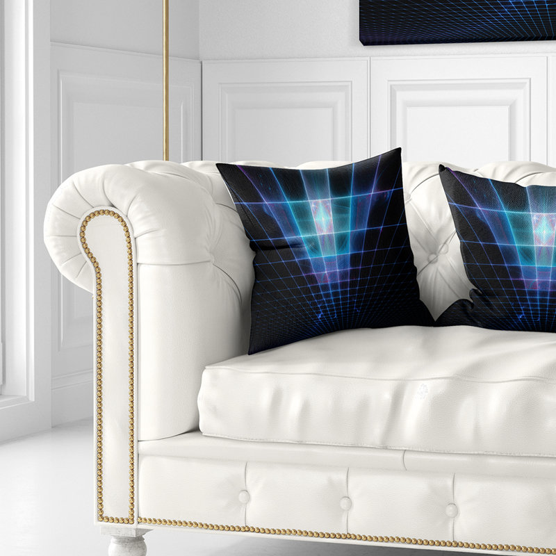 Grilles de protection laser - Coussin imprimé abstrait, 18 po x 18 po, Coussin décoratif, Bleu