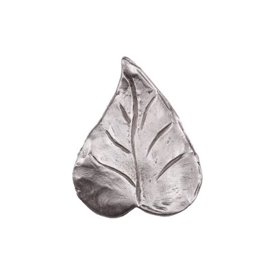 Antique Pewter Leaf Cabinet Knob