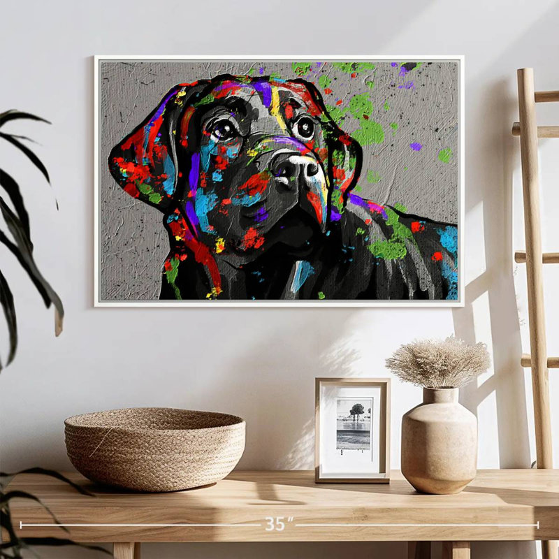 Labrador, Cadre flottant blanc, 25 po x 17 po
