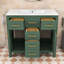 Meuble-lavabo moderne en bois minimaliste avec deux armoires et quatre tiroirs-389227918