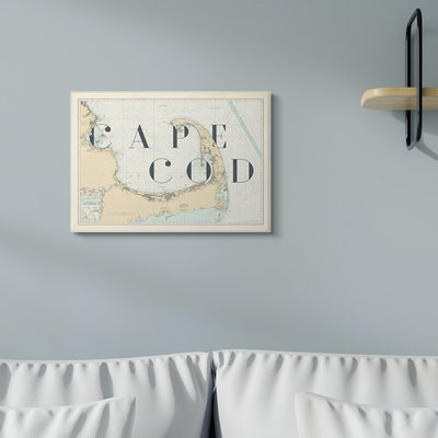 «Cape Cod Beach Vintage Map Word Design», impression