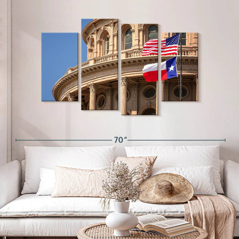 Drapeaux de Nicci au Texas Capitol, H 32 po x l 52 po