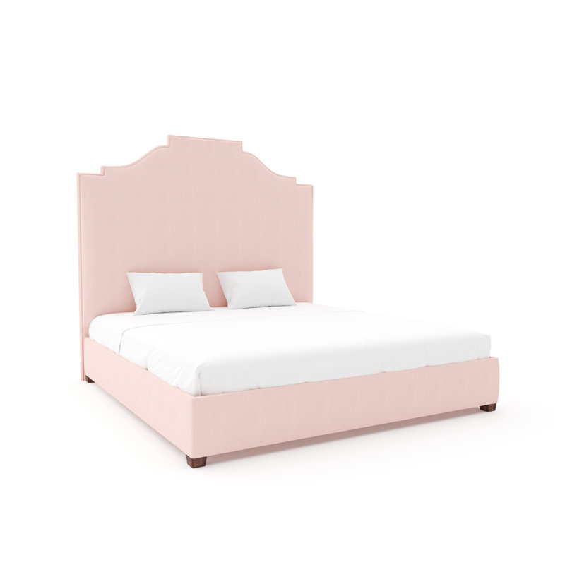 Nina Bed With 11" Rails, Posh Life Performance Velvet Dove, King, Espresso