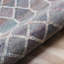 Tapis gris / bleu à motif géométrique tissé à plat à la main-1384326730