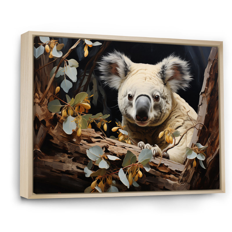 Koala Kudos - reproduction sur toile, H 30 po x l 40 po x P 1,5 po, Cadre naturel flottant
