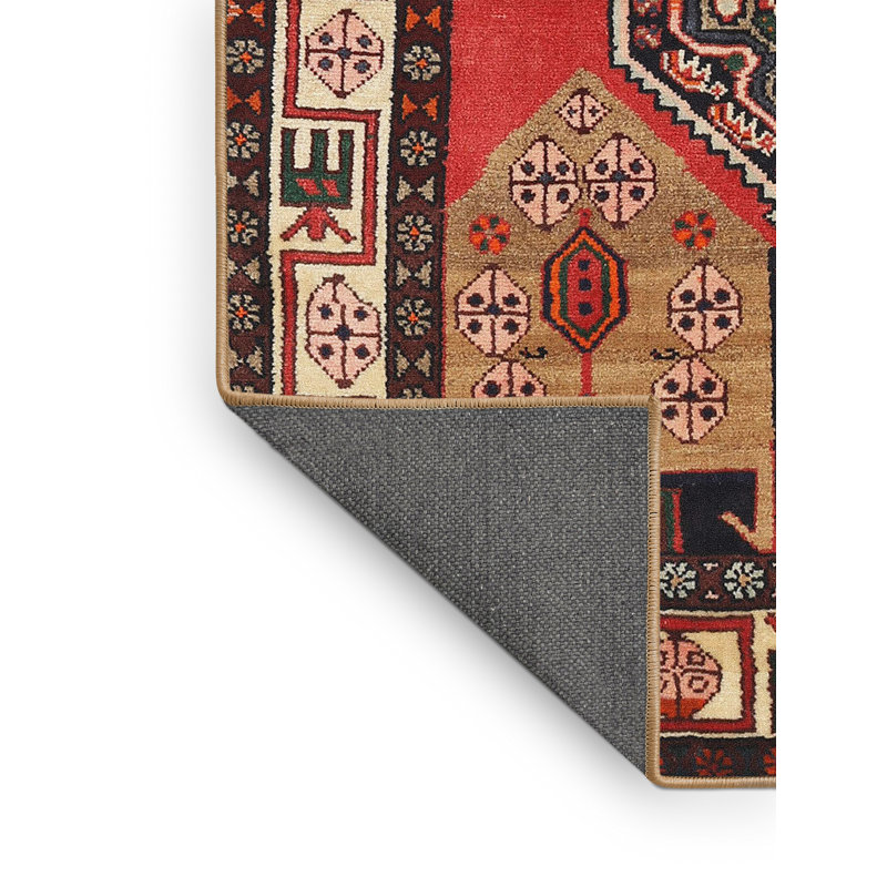 Tapis noir / rouge / beige Southwestern, Rectangle 5 pi x 7 pi
