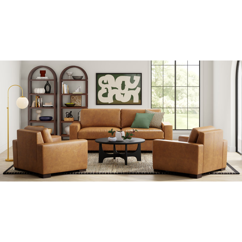 Jonie Leather Armchair, Bistro Saddle Genuine Leather