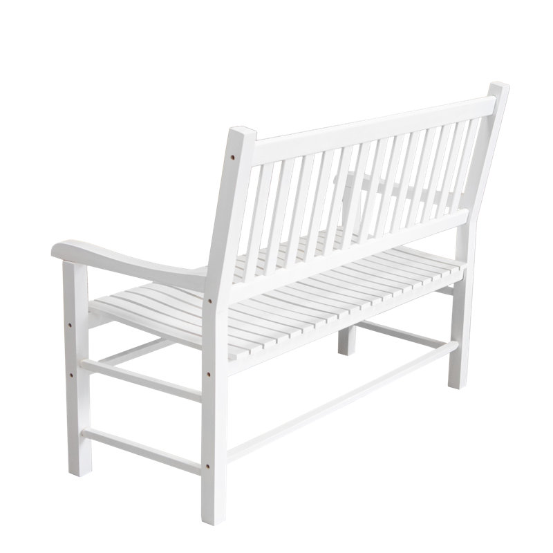 Boyne Solid Wood Poplar Outdoor Bench, White