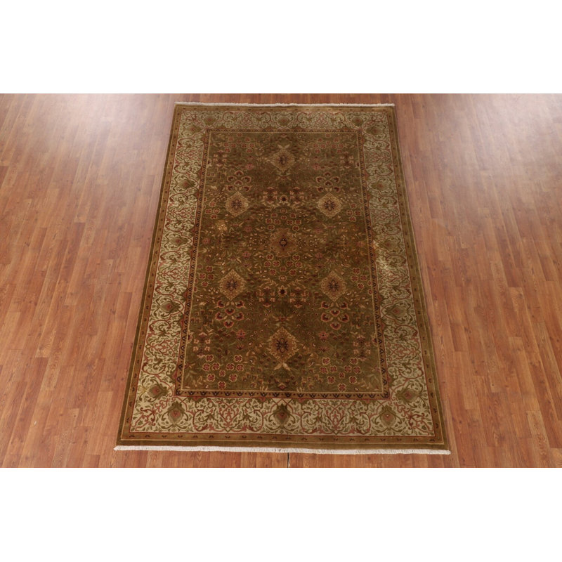 Tapis oriental doré à la main 6 x 9 Aubusson