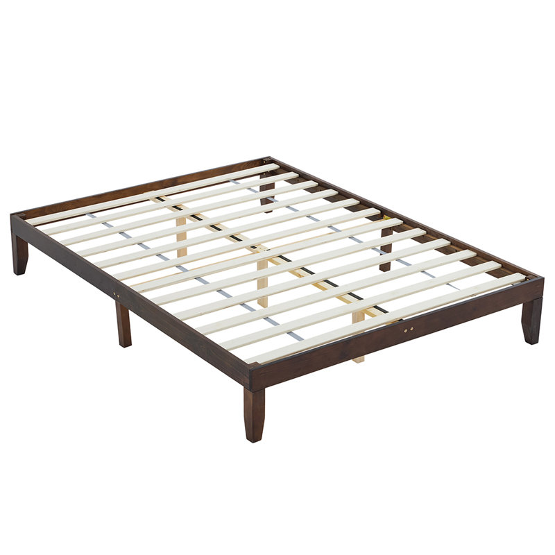 Basic Wooden Bed Frame, Brown, Full / Double