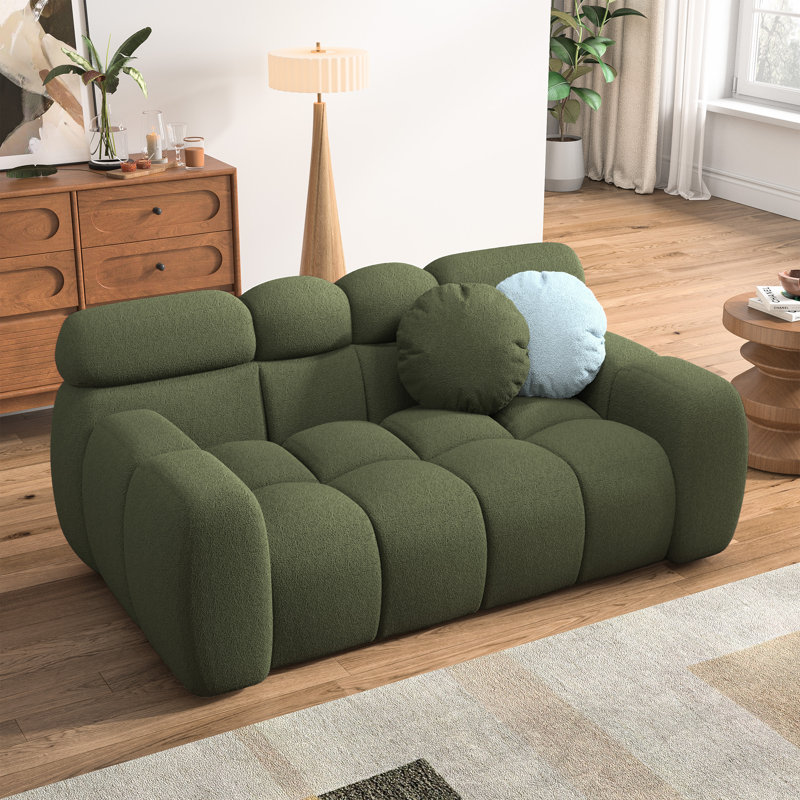 Damesha Upholstered Sofa, Black, 28" H x 65" W x 36" D