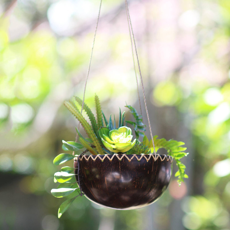 Northpoint Handmade Wood Hanging Planter
